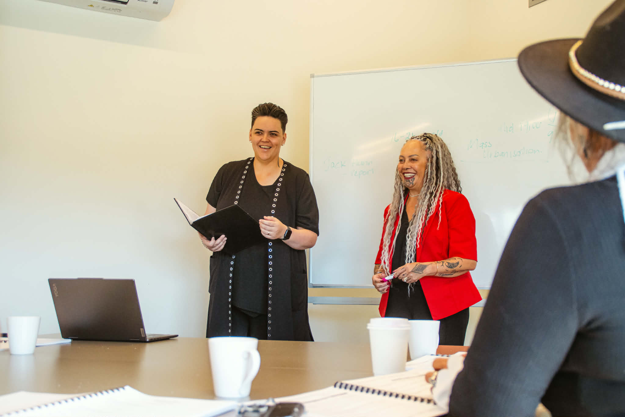 Taylor and Mary Anne Tipa facilitating a workshop